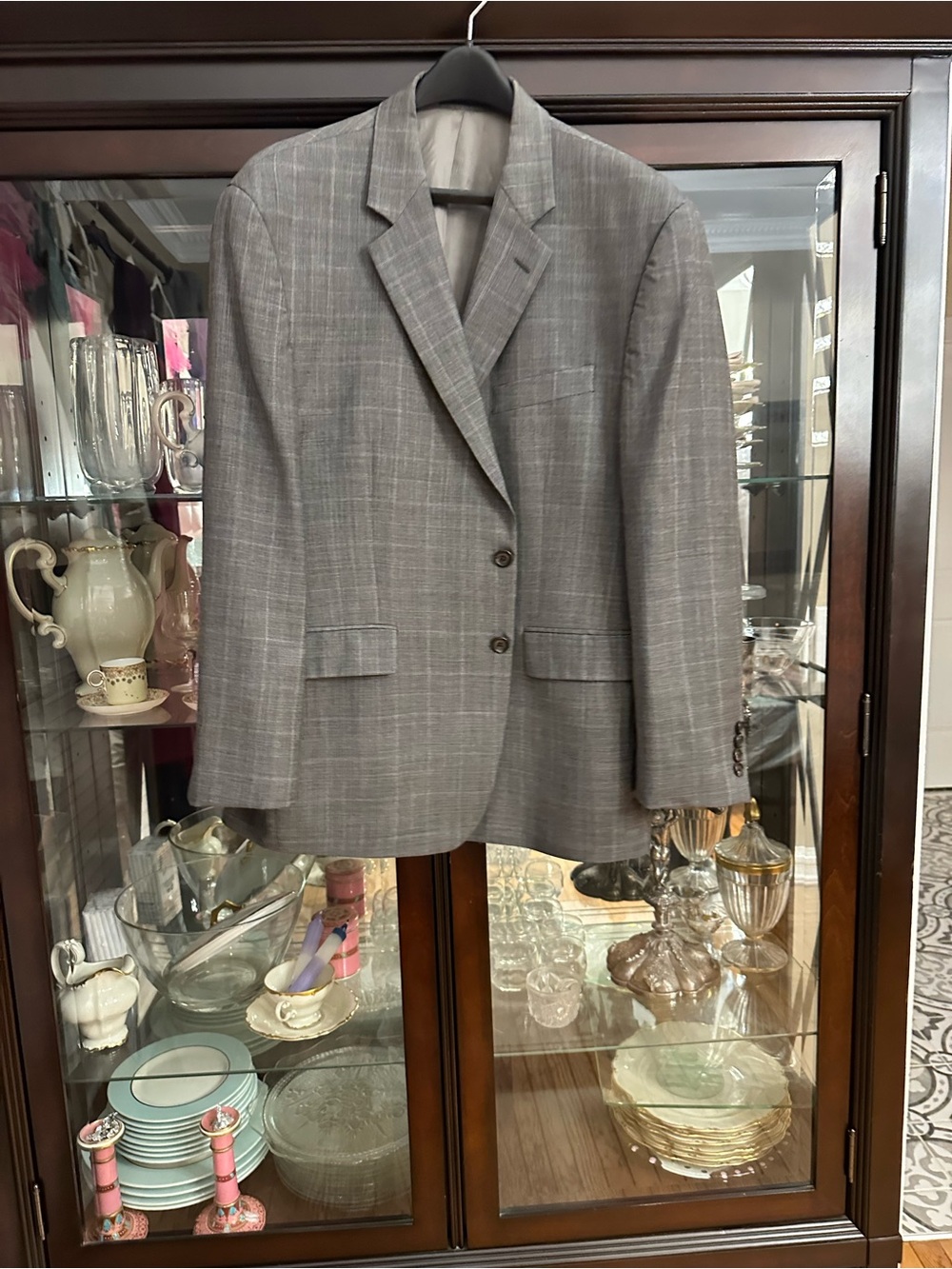 Ralph Lauren Men's Gray Windowpane Sport Coat - Smart Two-Button Blazer